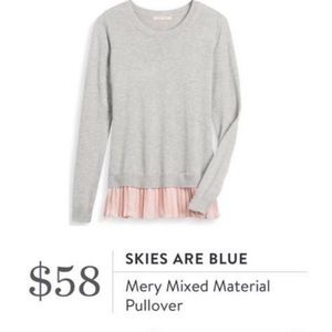 Skies are blue Pink merry mixed material pullover